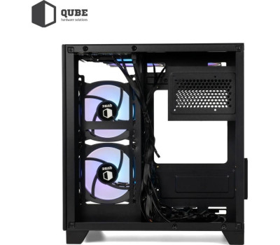 Корпус Qube REEF ARGB, Black, MiniTower, без БЖ, (REEF_GMNU3) Корпус Qube REEF ARGB, Black, MiniTower, без БЖ, (REEF_GMNU3)