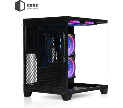 Корпус Qube REEF ARGB, Black, MiniTower, без БЖ, (REEF_GMNU3) Корпус Qube REEF ARGB, Black, MiniTower, без БЖ, (REEF_GMNU3)