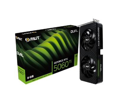Відеокарта GeForce RTX 5060 Ti, Palit, Dual, 8Gb GDDR7, 128-bit, (NE7506T019P1-GB2062D)