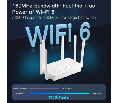 Роутер Fenvi FV-AX3000WR, White, WiFi 6