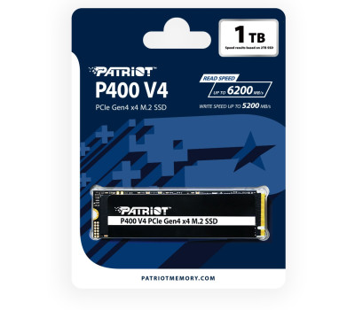 Твердотільний накопичувач SSD 1Tb, Patriot P400 V4, PCI-E 4.0 x4, M.2 2280, 3D TLC, (P400VP1TBM28H)
