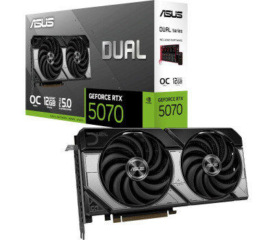 Відеокарта GeForce RTX 5070, ASUS, DUAL OC, 12Gb GDDR7, 192-bit, (DUAL-RTX5070-O12G)