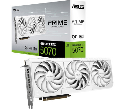 Відеокарта GeForce RTX 5070, ASUS, PRIME OC (WE), 12Gb GDDR7, 192-bit, (PRIME-RTX5070-O12G-WHITE)