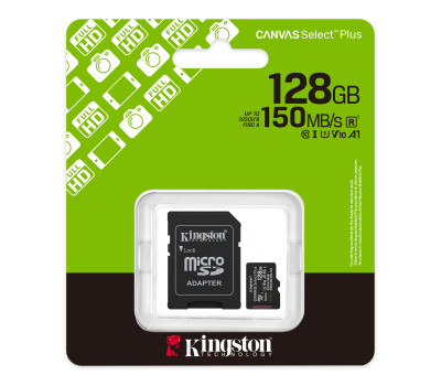 Карта пам`яті microSDXC, 128Gb, Kingston Canvas Select Plus, SD адаптер, (SDCS3/ 128GB) Карта пам`яті microSDXC, 128Gb, Kingston Canvas Select Plus, SD адаптер, (SDCS3/ 128GB)