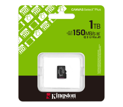 Карта пам`яті microSDXC, 1Tb, Kingston Canvas Select Plus, без адаптера, (SDCS3/ 1TBSP)
