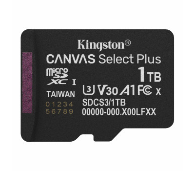 Карта пам`яті microSDXC, 1Tb, Kingston Canvas Select Plus, без адаптера, (SDCS3/ 1TBSP) Карта пам`яті microSDXC, 1Tb, Kingston Canvas Select Plus, без адаптера, (SDCS3/ 1TBSP)