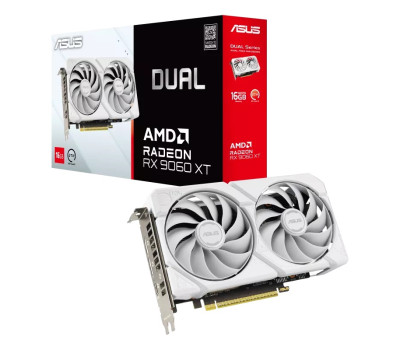 Відеокарта Radeon RX 9060 XT, Asus, DUAL (WE), 16Gb GDDR6, 128-bit, 8-pin (DUAL-RX9060XT-16G-WHITE)