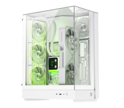 Корпус GameMax T20, White, без БЖ (формат SFX-L), Mid Tower, для MicroATX /  Mini-ITX, 1xType-C /  1xU