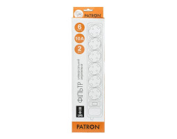 Фильтр сетевой 2.0 м Patron SP-1065U UPS 6 розеток, Black, 10А, до 2.2 кВт