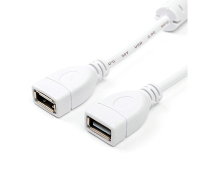 Кабель USB 2.0 - 1.8m AF/ AF Atcom, white (15647)