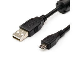Кабель USB 2.0 - 0.8m AM/ microUSB (5 pin), Atcom, Black (9174)