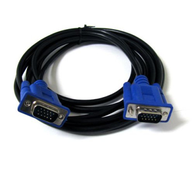 Кабель VGA 5.0m Atcom 2 феррита чёрный с синим DE-15Hd (9150)