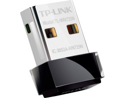 Сетевая карта TP-Link TL-WN725N (USB > Wi-Fi 150 Мбит/ с, 802.11n, микро размер)