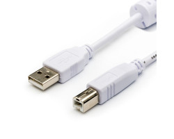 Кабель USB 2.0 - 0.8m AM/ BM Atcom феррит. фильтр, белый (6152)