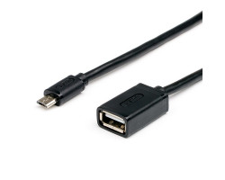 Кабель USB 2.0 - 0.1m AF/ microUSB 5P OTG Atcom, черный (3792)