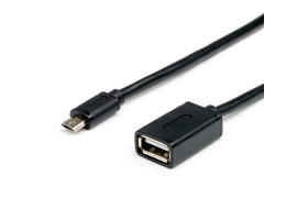 Кабель USB 2.0 - 0.8m AF/ microUSB 5P OTG Atcom, черный (16028)