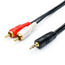 Кабель аудио DC3.5 > 2RCA, mini-jack(M) > 2тюльпана (M) Atcom, 3.0m, пакет (10708)