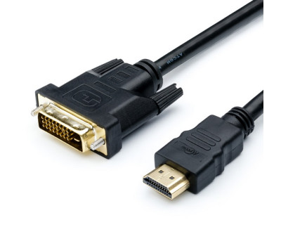 Кабель HDMI > DVI 5.0m ATcom, 2 ferite, black, 24pin, пакет (9154) Кабель HDMI > DVI 5.0m ATcom, 2 ferite, black, 24pin, пакет (9154)