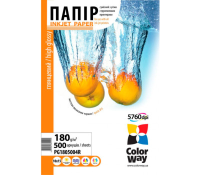 Фотобумага A6 (10*15) 180g/ m CW глянец 500л (PG1805004R(WR)) 1лист Фотобумага A6 (10*15) 180g/ m CW глянец 500л (PG1805004R(WR)) 1лист