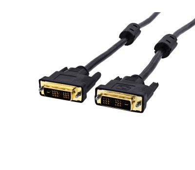 Кабель DVI > DVI 1.8m DVI-D Single link, gold-plated connectors, black/ grey