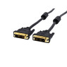 Кабель DVI > DVI 1.8m DVI-D Single link, gold-plated connectors, black/ grey