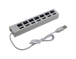 Концентратор USB ATcom TD1082, White, 7xUSB, LED подсветка, switches (10721)