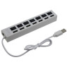 Концентратор USB ATcom TD1082, White, 7xUSB, LED подсветка, switches (10721)
