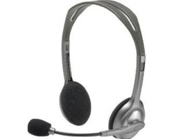 Наушники Logitech H110, Grey, 3.5 мм, поворотный микрофон, регултор громкости, 1,8м (981-000271)