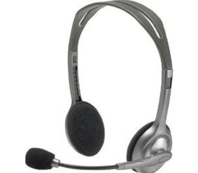 Наушники Logitech H110, Grey, 3.5 мм, поворотный микрофон, регултор громкости, 1,8м (981-000271)