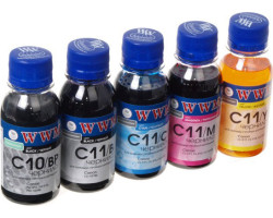 Комплект чернил WWM Canon C10/ BP, C11/ B, C11/ C, C11/ M, C11/ Y, 100 мл (C10/ 11SET5-2)