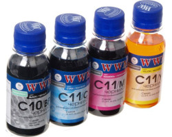 Комплект чернил WWM Canon C10/ BP, C11/ C, C11/ M, C11/ Y, 100 мл (C10/ 11SET4-2)