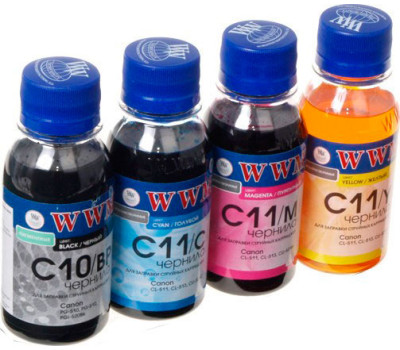 Комплект чернил WWM Canon C40/ B, C41/ C, C41/ M, C41/ Y, 100 мл (C40/ 41SET-2) Комплект чернил WWM Canon C40/ B, C41/ C, C41/ M, C41/ Y, 100 мл (C40/ 41SET-2)