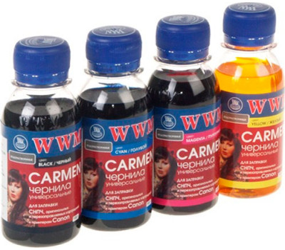 Комплект чернил WWM Canon Carmen Black, Cyan, Magenta, Yellow, 100 мл (CARMEN/ SET.4-2)