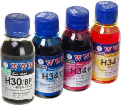 Комплект чернил WWM HP H30/ BP, H34/ C, H34/ M, H34/ Y, 100мл (H30/ 34SET-2) Комплект чернил WWM HP H30/ BP, H34/ C, H34/ M, H34/ Y, 100мл (H30/ 34SET-2)