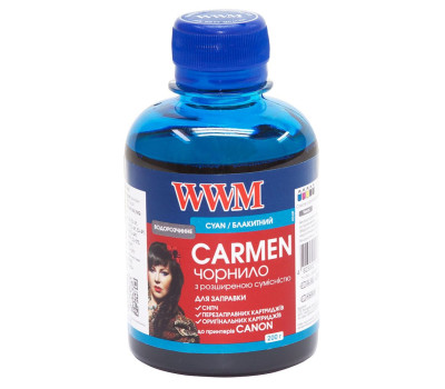 Чернила WWM Canon Universal CARMEN, CL-31/ 38/ 41/ 51/ 511/ 513, CLI-8C/ 36/ 426C/ 521C, Cyan, 200 г (CU/ C)