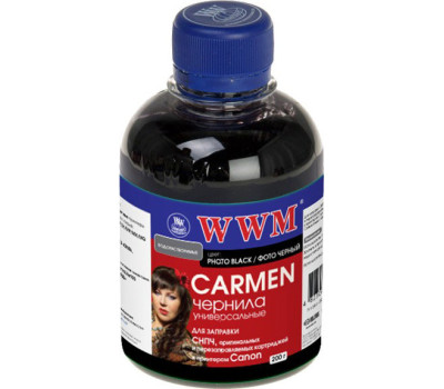 Чернила WWM Canon Universal CARMEN, CLI-8B/ 36/ 426B/ 521B, Photo Black, 200 г (CU/ PB)
