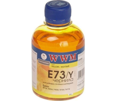 Чернила WWM Epson Stylus S22, SX125/ 130/ 230, T26/ 27, TX109/ 119, L100/ 200, Yellow, 200 г (E73/ Y)