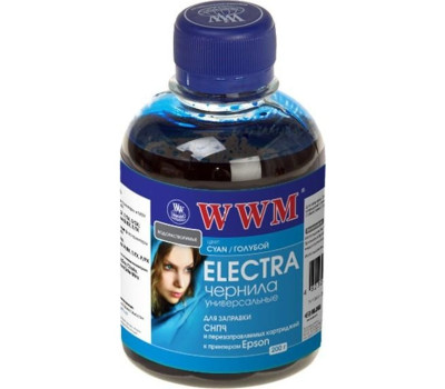Чернила WWM Epson Universal ELECTRA, C/ CX, T/ TX, S/ SX, B/ BX, R/ RX, T/ TX, P/ PX, Cyan, 200 г (EU/ C) Чернила WWM Epson Universal ELECTRA, C/ CX, T/ TX, S/ SX, B/ BX, R/ RX, T/ TX, P/ PX, Cyan, 200 г (EU/ C)