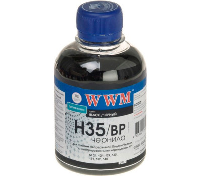 Чернила WWM HP 21/ 54/ 121/ 122/ 129/ 130/ 131/ 132/ 140/ 901, Black Pigment, 200 г (H35/ BP)