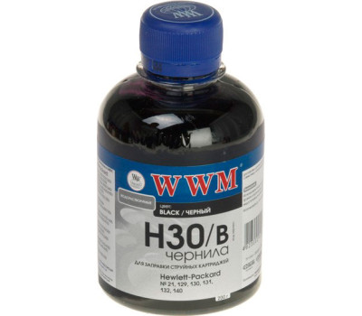 Чернила WWM HP 21/ 54/ 121/ 122/ 129/ 130/ 131/ 132/ 140/ 901, Black, 200 г (H30/ B)