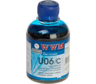 Чернила универсальные WWM Canon/ HP/ Lexmark/ Xerox, Cyan, 200 г (U06/ C)