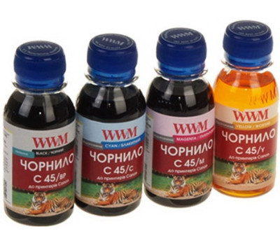 Комплект чернил WWM Canon C45/ BP, C45/ C, C45/ M, C45/ Y, 100 мл (C45SET-4)