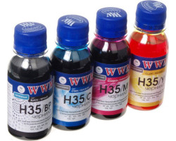 Комплект чернил WWM HP H35/ BP, H35/ C, H35/ M, H35/ Y, 100мл (H35SET-2)