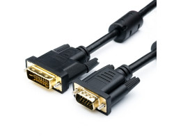 Кабель DVI-I > VGA 1.8m (2 феррита), ATcom, чёрный (16143)