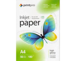 Фотобумага A4 180g/ m PrintPro глянец (PGE180050A4) 50шт