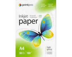 Фотобумага A4 180g/ m PrintPro глянец (PGE180050A4) 50шт