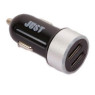 Автоадаптер Just Motion Dual USB Car Charger (2.4A/ 12W, 2USB) Black/ Silver, bulk