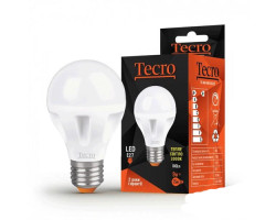 Лампа Tecro LED, E27, 9W (аналог 75W), 3000K (мягкий свет), 810Лм, освещ. 240?, (T-A60-9W-3K-E27)