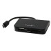 Концентратор USB-micro Crown CMCR-B13, 1 порт USB HUB + картридер black