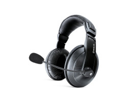 Наушники REAL-EL GD-750MV black наушники с микрофоном (кожаные) (повреждена упаковка)